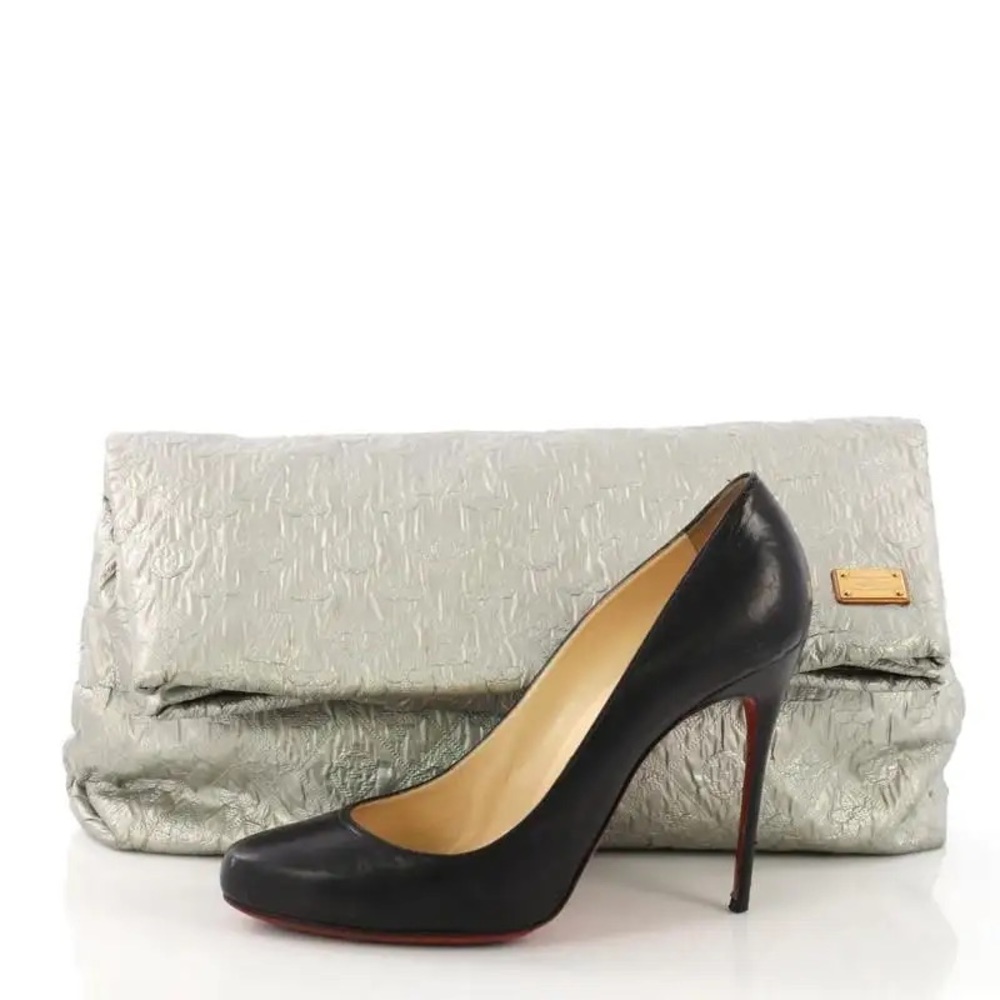 Louis Vuitton Metallic Jacquard Textile GM Clutch
